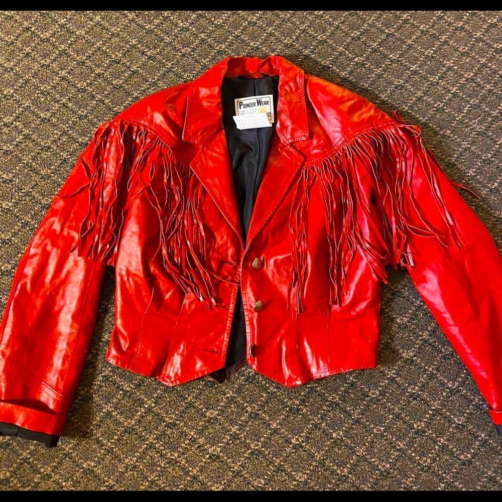 Pioneer Wear Western Red Leather Jacket